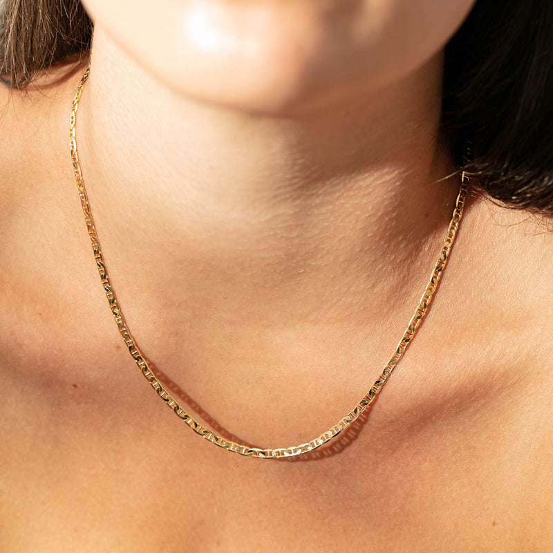 9ct Yellow Gold Anchor Link Necklace-Necklace-Walker & Hall