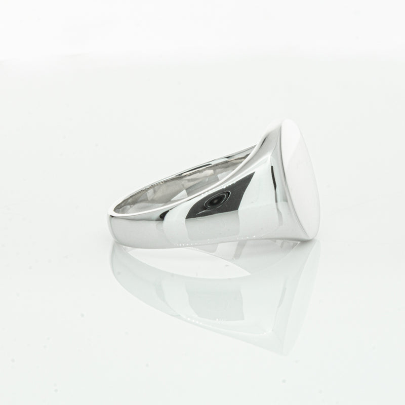 Sterling Silver Oval Signet Ring-Ring-Walker & Hall