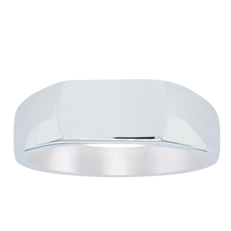 Sterling Silver Rectangular Signet Ring-Ring-Walker & Hall