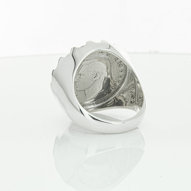 Sterling Silver Warrior Ring With NZ Shilling-Ring-Walker & Hall