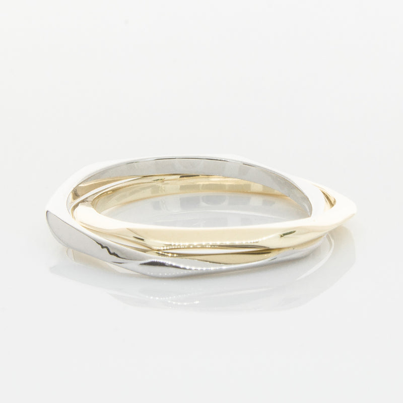 9ct Yellow Gold & Sterling Silver Entwined Ring-Ring-Walker & Hall