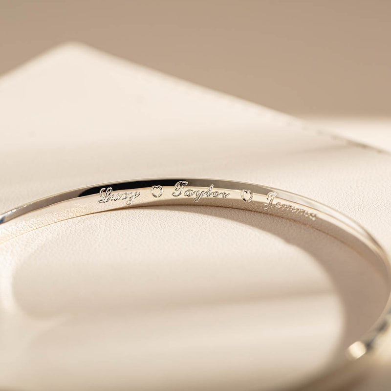 Sterling Silver 4.2mm Bangle-Bracelet-Walker & Hall
