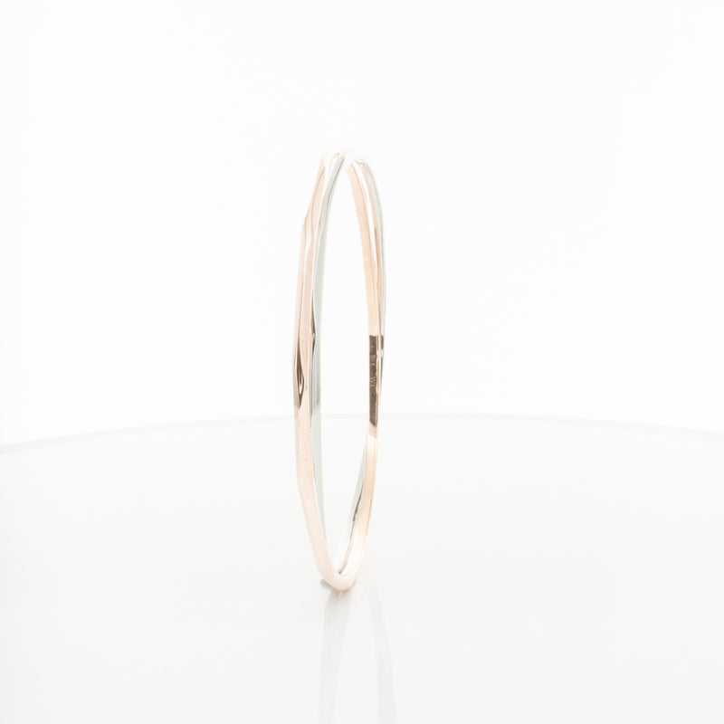 9ct Rose Gold & Sterling Silver Entwined Bangle-Bracelet-Walker & Hall