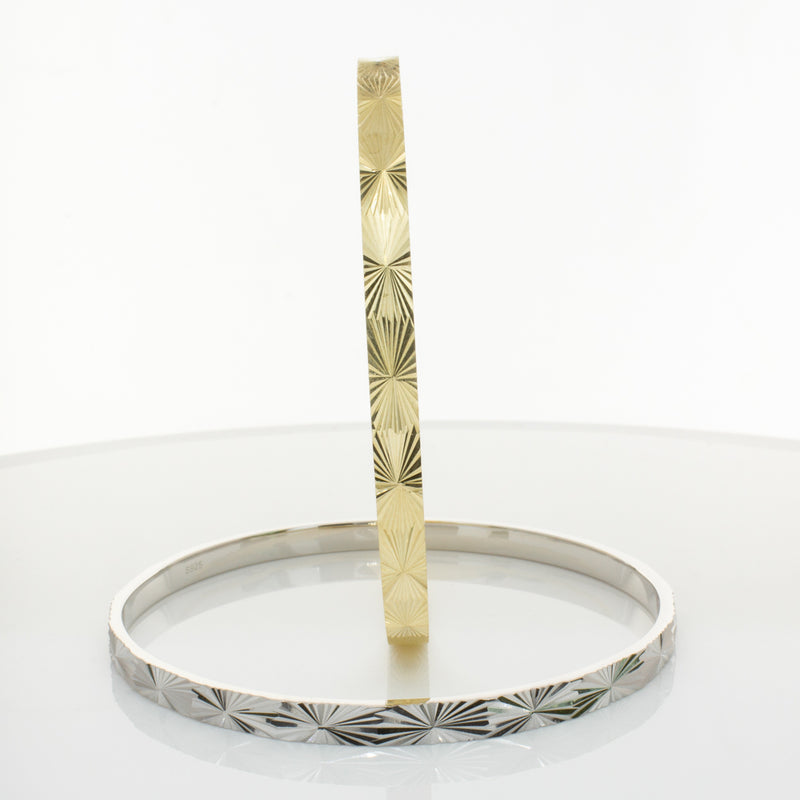 9ct Yellow Gold Reflections Bangle-Bracelet-Walker & Hall