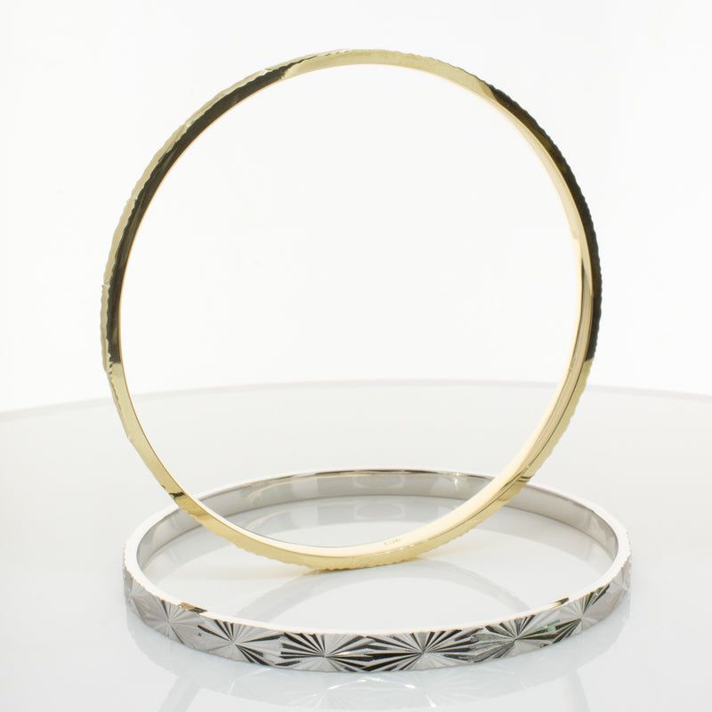 9ct Yellow Gold Reflections Bangle-Bracelet-Walker & Hall