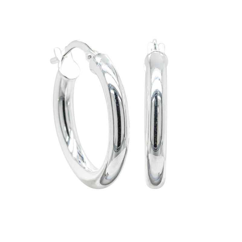 Sterling Silver Hoop Earrings-Earrings-Walker & Hall