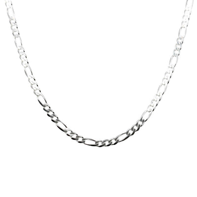 Sterling Silver Figaro Link Chain-Necklace-Walker & Hall