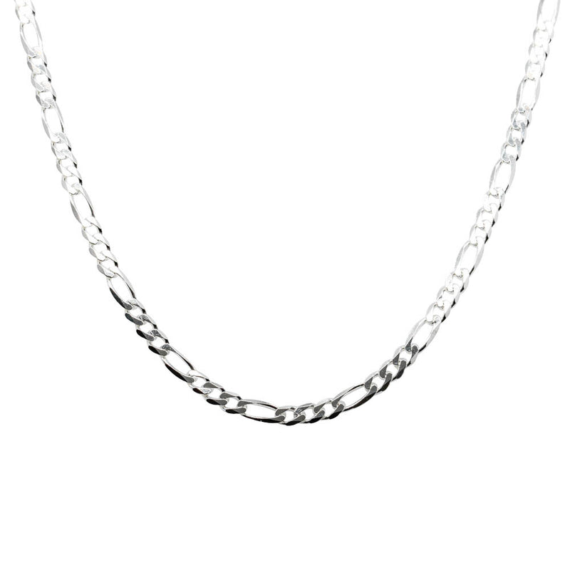 Sterling Silver Figaro Link Chain-Necklace-Walker & Hall