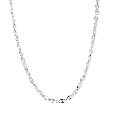 Sterling Silver Anchor Link Necklace-Necklace-Walker & Hall