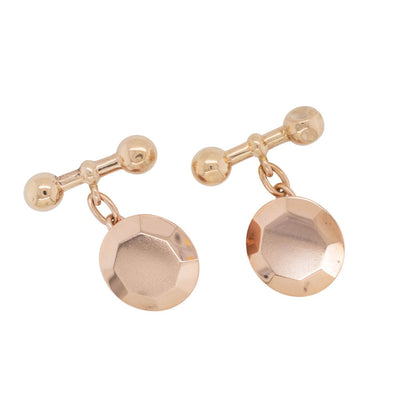 Deja Vu 9ct Rose Gold Cufflinks-Cufflinks-Walker & Hall