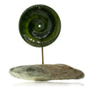 NZ Greenstone Koru Carving with Stand-Sculpture-Walker & Hall