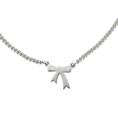 Karen Walker Mini Bow Necklace - Sterling Silver-Necklace-Walker & Hall