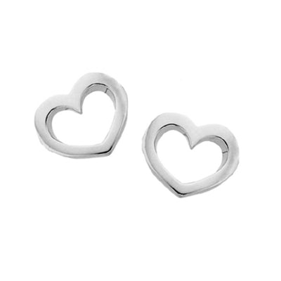 Karen Walker Mini Heart Stud Earrings - Sterling Silver-Earrings-Walker & Hall