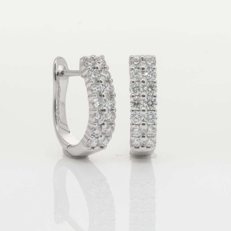 18ct White Gold .50ct Diamond Apollo Earrings-Earrings-Walker & Hall