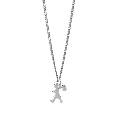 Karen Walker Mini Runaway Girl Necklace - Sterling Silver-Necklace-Walker & Hall