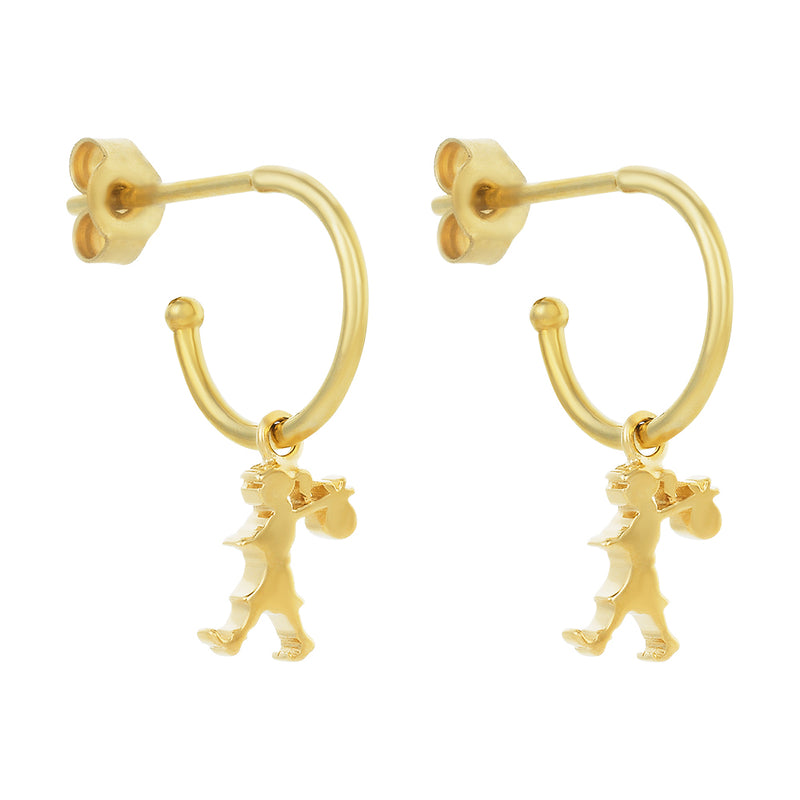 Karen Walker Runaway Girl Hoop Earrings - 9ct Yellow Gold-Earrings-Walker & Hall