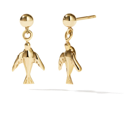 Meadowlark Dove Dot Stud Earrings - Gold Plated-Earrings-Walker & Hall
