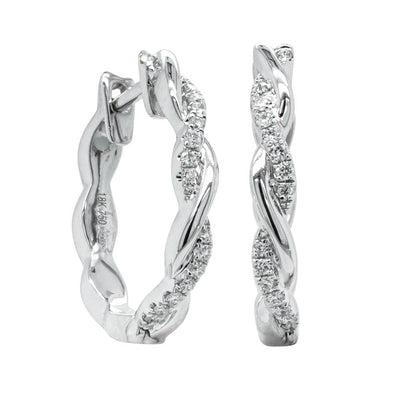18ct White Gold Diamond Sienna Earrings-Earrings-Walker & Hall