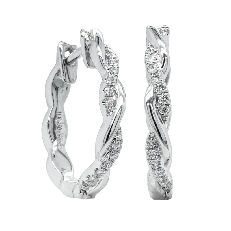 18ct White Gold Diamond Sienna Earrings-Earrings-Walker & Hall