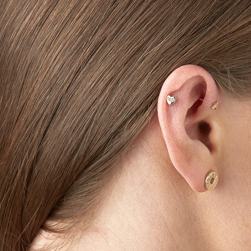 Stolen Girlfriends Club Tiny Stolen Heart Earrings - Sterling Silver-Earrings-Walker & Hall