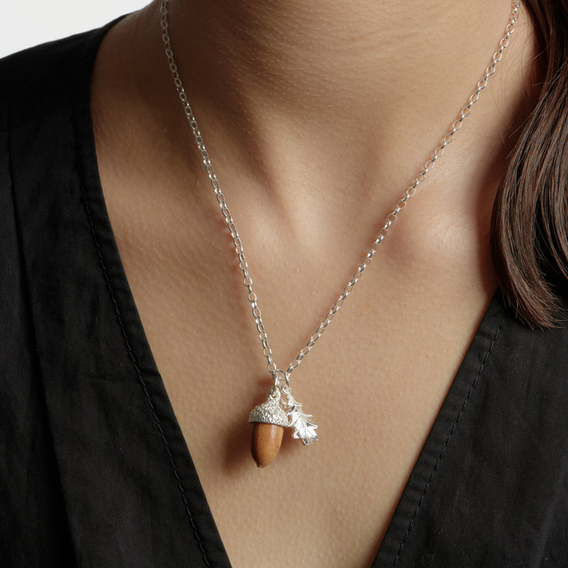 Karen Walker Acorn And Leaf Pendant - Wooden-Necklace-Walker & Hall