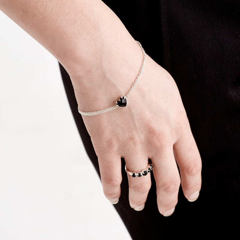 Stolen Girlfriends Club Love Claw Bracelet - Sterling Silver & Onyx-Bracelet-Walker & Hall